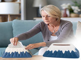 Ceramic Tissue Box Cover, with Unique Mountain Design High, Easy to Clean, Elegant Home Decor V1366-AZ2-W-23203