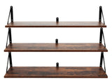 Levede Floating Shelves 3 Pcs Wall Mounted Rustic Storage Display Rack Bedroom WS1011-BR-3PC-AU