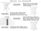 8 Pack Cocktail Table Covers 32x43 Inch Fitted Stretch Spandex Square Corners White Table Cover High V1258-DP02-C-351
