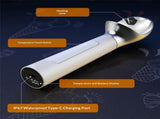Heated Ice Cream Scoop Rechargeable, Electric Warming Ice Cream Scooper with LED Display, Heats to V1192-AZ-W-7831