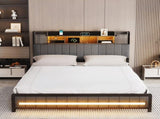 Levede King Bed Frame with Storage Headboard RGB LED BF1067-K