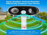 Solar Repellent Ultrasonic Outdoor Pest Bird Squirrel Animal Repeller Waterproof 110 Degree V1294-YM0901-H48812