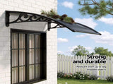 Instahut Window Awning Drainage 0.6mx0.6m Outdoor Grey AWN-DR-06X06-GR