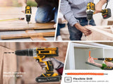 36VF BRUSHLESS HEAVY DUTY CORDLESS DRILL IMPACT DRIVER KIT HAMMER 2 BATTERY Box V201-DRIL0048VF8AU
