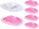 6 Pack Women Cowgirl Cowboy Hats with Feather Western Hat for Bachelorette Bridal Wedding Party V1258-DP02-C-2215