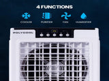 POLYCOOL 45L 125W Evaporative Air Cooler Portable Industrial Fan, Purifier, Humidifier, Remote V219-COLECLPYC5GA