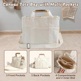 Black Stylish Canvas Briefcase Tote Bag with Large Capacity for Women V888-ELOSUNG12880