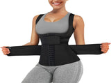 Women's Waist Trainer Vest Corset Belt with -Layer Compression, Steel Bones, U-Shape Design for V1259-DP01-A-3770