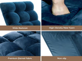 Artiss 2PCS Floor Lounge Sofa Bed Flannel Fabric Navy FLOOR-SBL-M193-S-NAX2