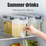 3.5 L Plastic Drink Dispenser Beverage Dispenser with Spigot Iced Juice Dispenser for Fridge Party V1294-YM0523-10342205
