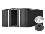 Giantz Garden Shed 2.58x3.14M w/Metal Base Sheds Outdoor Storage Workshop Shelter Sliding Door SHED-GAB-10X8X6-BS-ABC
