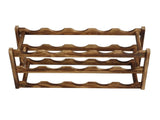 Wine Rack Pine Wood Wine Bottle Storage Shelf Display Organizer Decor for Countertop Home 3 Layer 15 V1294-YM0703-3116230002811