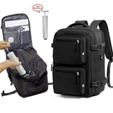 Black 35L Vacuum Compression Travel Backpack with Manual Air Pump, Shoe Zone and 15.6" Laptop House V888-ELOSUNG55193-1
