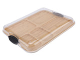 Charcuterie Board with Clear Lid 5 Sections Wooden Cheese Board for Serving Picnics V1294-YM0901-3118250105811
