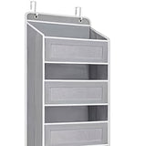 Storage Marvel in Black & Gray 3-Tier Over-the-Door Organizer with 3 Large Pockets. Sturdy and V1102-MHSND002