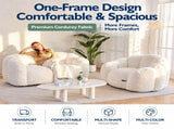 Cozy Bean Bag Sofa with Soft Corduroy Cover and High-Density Foam Filling for Living Room Bedroom V1341-ZY-PC2J6CR6-WHITE
