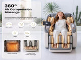 Livemor Prestige 4D Dual Mechanism Massage Chair, Full Body Zero Gravity Recliner with Extended SL FBMC-2GEAR-WHGY