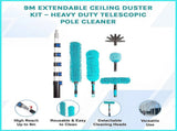9m Extendable Ceiling Duster Kit Heavy Duty Telescopic Pole Cleaner V63-954071