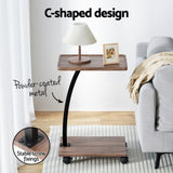 Artiss Coffee Table C Shaped FUR-S-COF07-WAL