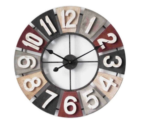 Retro Number Metal & Wall Clock 60cm V637-ACC30418