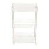 Kitchen Storage Rack Cart Multifunctional 3 Layers ABS Slim Rolling Utility Cart for Bathroom Snacks V1294-YM0901-3112230078211