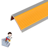 40" Stair Nosing Edge Trim Rubber Non Slip L-Shaped PVC Corner Staircase Strip Trip Prevention Step V1366-AZ2-W-09907