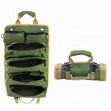 Green Roll-Up Tool Organizer Bag - 1200D Oxford Fabric Waterproof Hardware Storage with Detachable V888-ELOSUNG56184-3