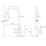 WELS Brushed Gold Pull Out Kitchen Sink Tap Basin Mixer Faucet 2 Modes Spout Set V1233-KRD519BG