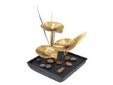 Indoor Tabletop Fountain Lotus LED Waterfall Fountain Ornament Feng Shui Art Craft Home DecorationAU V1294-YM0710-3115210156212