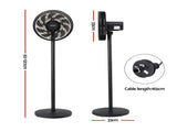 Devanti Pedestal Fan with Remote, 7 Speeds 3 Heights DC Motor, Black PF-RC-361Y-BK