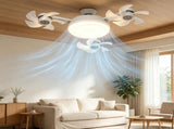 3-Head Drone Ceiling Fan Light, E27 Socket LED Chandelier, Smart Remote Control Air Circulator with V1370-AZ4-21273
