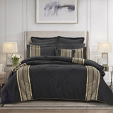 Bianca Raffaello Black 6 Pcs Jacquard Comforter Set Super King V442-BCA-COMFORTER-RAFFAELLO-BLACK-SK
