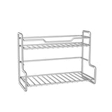 304 Stainless Steel Two Layers Tabletop Storage Rack Kitchen Spice Rack Bathroom Cosmetics Mouthwash V1161-101203