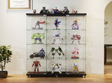 Stacked 169cm Tall Glass Display Cabinet 4 Tier DBOX1002-4-T-BK