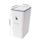 Trash Can With Lid, Garbage Can With Press Top, Small Trash Can Dog Proof, Plastic Trash Bin, Waste V1366-AZ2-W-25326