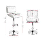 Artiss 2x Bar Stools Gas Lift Leather Padded White BA-TW-4059-WHX2