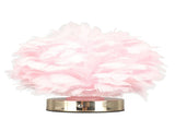 Feather Table Lamp USB Type C 5V Touch Control Stepless Dimming LED Table Lamp for Bedroom Cafe Pink V1294-YM0703-3119230061412