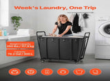 Laundry Cart, Rolling Grocery Utility Cart with Waterproof Liner & Swivel Wheels, 118 KG Large Load V952-XYC2LKSJSCL04UN2C001V0