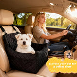 Portable Pet Car Seat Booster for Small Dogs and Cats, Elevated Design with Safety Belts and Storage V1107-CS-1782891276190GA