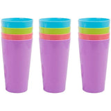 12Pcs Plastic Cups, 17.5oz Unbreakable Water Cups Drinking Cup, Reusable Tumblers for Indoor Outdoor V1192-AZ-W-17267