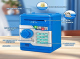 Children's Password Piggy Bank, Dual Lock,BLUE Automatic Bill Intake, Develops Savings Habit, V1232-CQG001