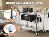 Kitchen Utility Cart, 3 Tiers, Wire Rolling Cart, Steel Service Cart on Wheels, Metal Storage V952-WGCFTCCB350X1RH9BV0