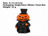 Halloween Pumpkin Resin Figurines Set with Witch Hat Broom Devil Horns and Top Hat Designs for V1341-ZY-STVYEDNE-FULLSETALL4STYLES