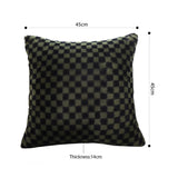SOGA 2X 45cm Urban Light Luxury Pillow Dark Night Green Checkered Square Throw Pillow FRENCHCUSHION238X2