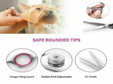 Titanium Coated Professional 6 in 1 4CR Stainless Steel Dog Grooming Scissors with Safety Round Tip, V1192-AZ-W-26620