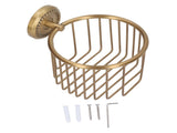 Hollow Out Toilet Paper Holder Antique Rust Proof Wall Mounted Tissue Roll Basket Rack for Bathroom V1294-YM0521-3112220089511