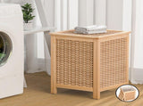 Artiss Laundry Hamper Bathroom Storage Cabinet Wooden Organiser Bag Clothes DRESS-D-BATH-55-WD