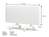 Nobo 1000W NTL4S10-FS40 Electric Panel Heater Thermostat & Castors