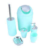 6Pcs Bathroom Accessory Set Bin Soap Dish Dispenser Tumbler Toothbrush Holder US V1294-YM0901-US-JYJJ19529-6