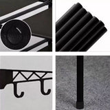 Double Rod Clothes Rack with 6 Storage Shelves Durable Steel Pipe Garment Rack Clothing Rack with 2 V1294-YM0901-H48528